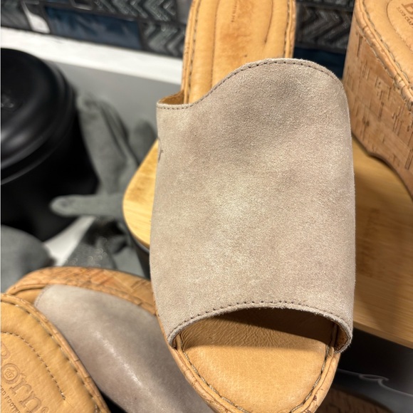Born Shoes - Born Tan Suede Mules